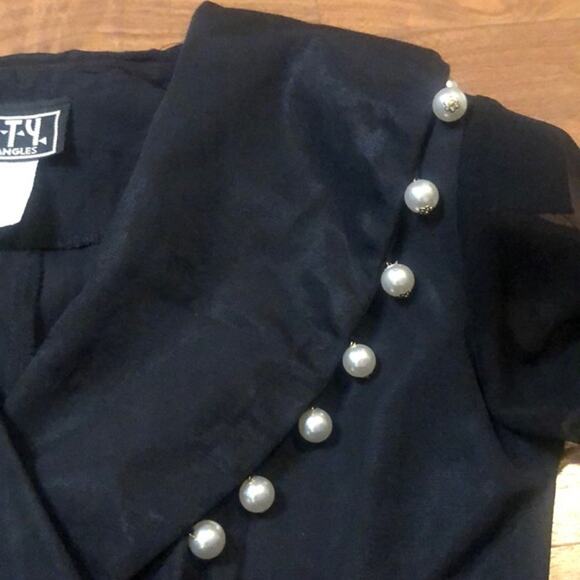 Vintage City Triangles Pearl Blazer Sz 3 - Picture 5 of 10